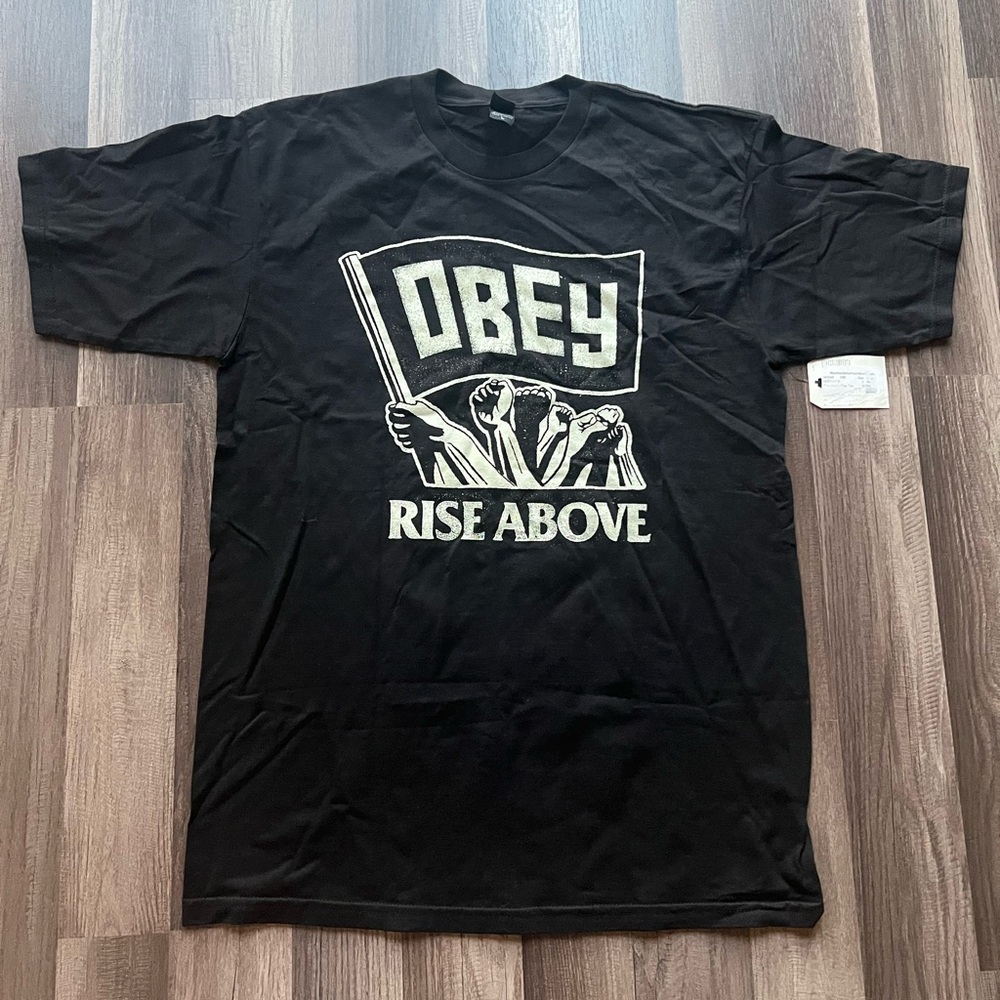 Obey Vtg rose above shirt y2k rare graphic shirt size L nwt